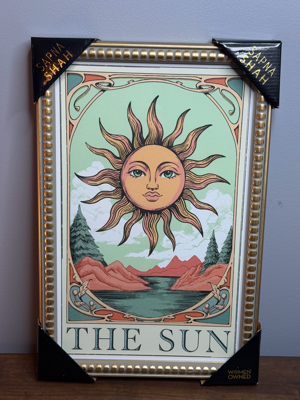 Radiant Sapna Shah “The Sun” Tarot-inspired artwork – 18” x 12”